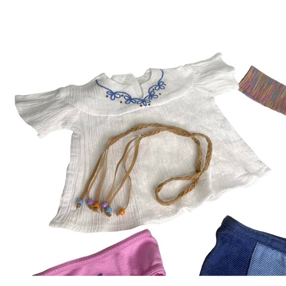 American Girl Julie Meet Outfit 1st Ed Jeans Belt Turtleneck Blouse Shoes Panty - Picture 5 of 12